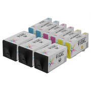 Set of 9 Remanufactured HP 916XL/910XL High Yield Ink Cartridges (Multi Color)