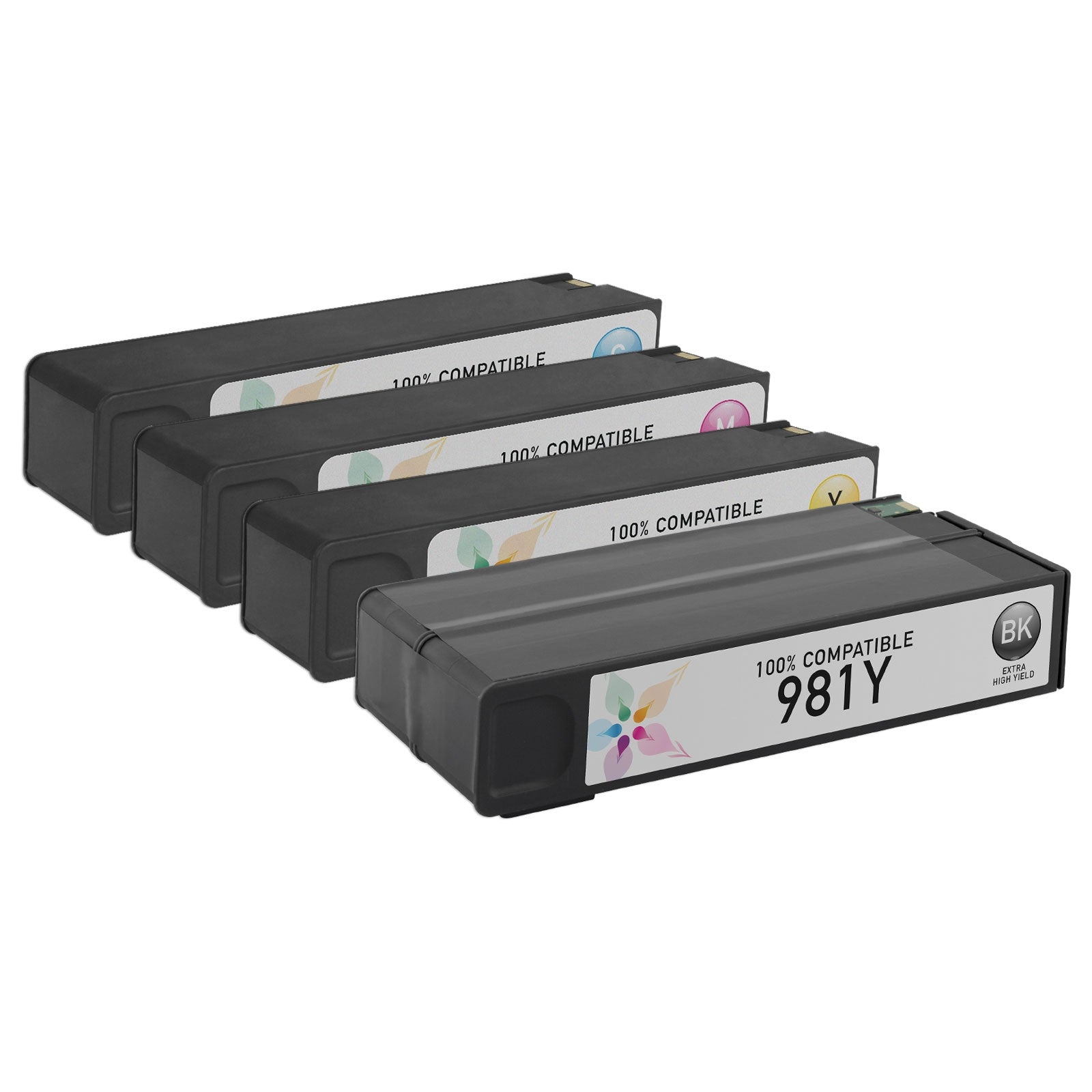 Set of 4 Remanufactured HP 981 Extra High Yield Ink Cartridges (Multi Color)