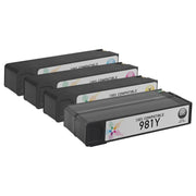 Set of 4 Remanufactured HP 981 Extra High Yield Ink Cartridges (Multi Color)