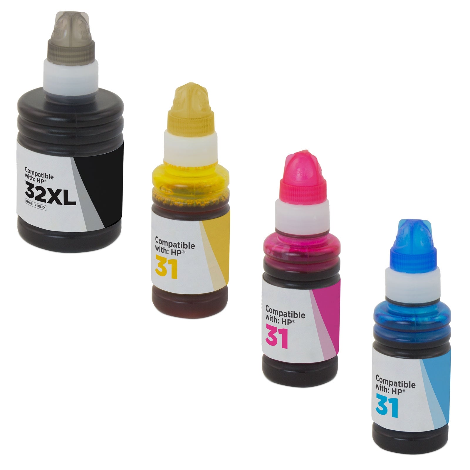 Set of 4 Compatible HP 32XL / 31 Multi Ink Bottles