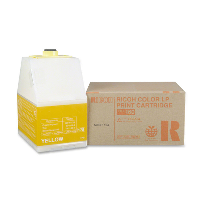 OEM Ricoh 888443 (Type 160) Yellow Laser Toner Cartridge (10,000 Pages)