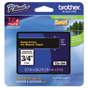 OEM Brother TZe344 Gold on Black Tape (3/4")