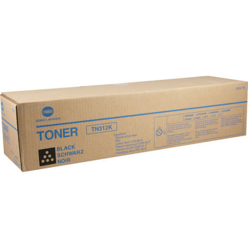 OEM Konica-Minolta TN312K Black Laser Toner Cartridge (20,000 Pages)