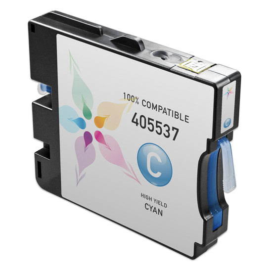 Compatible Ricoh 405537 High-Yield Cyan Ink Cartridge (2,300 Pages)