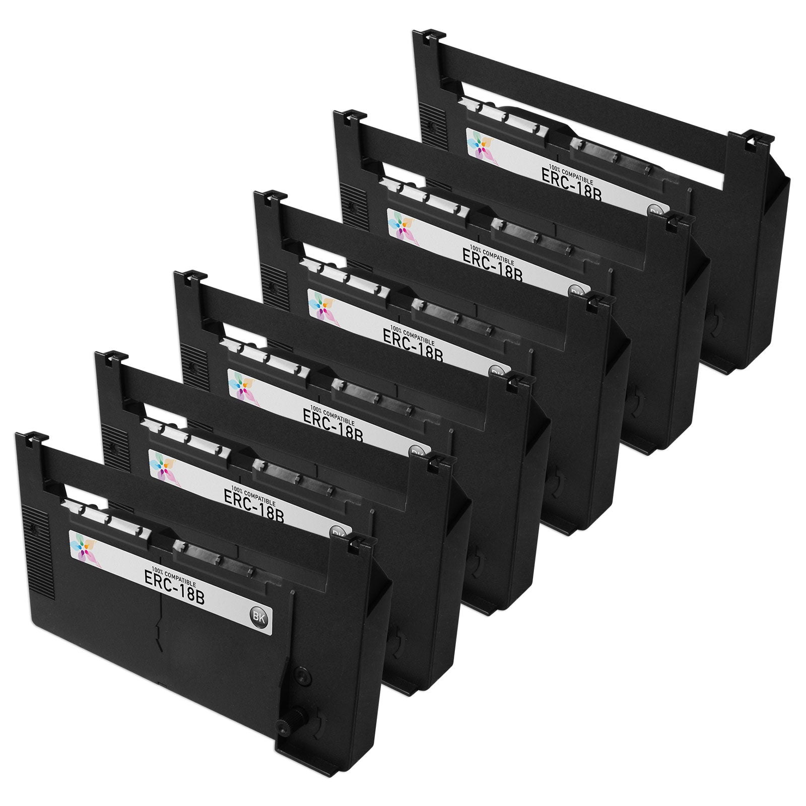 Compatible Epson ERC-18B Black POS Ribbon Cartridges - Set of 6