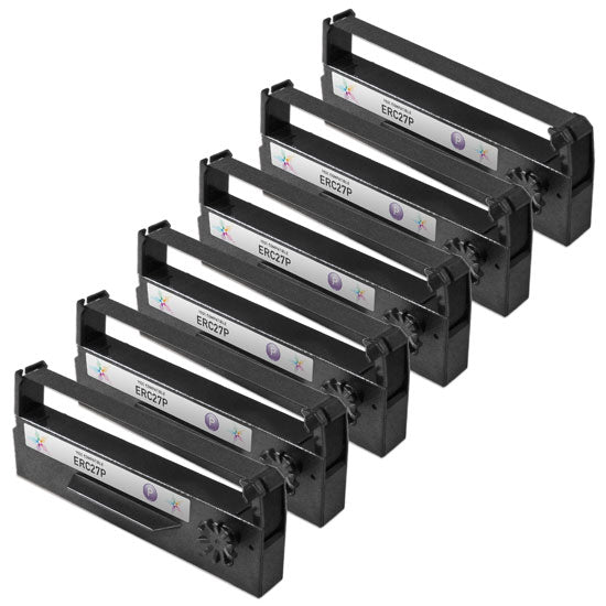 Compatible Epson ERC-27P Purple Ribbon Cartridge Set of 6