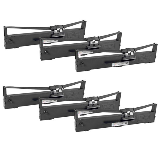 Compatible Epson S015337 Black Ribbon Cartridge 6 Pack