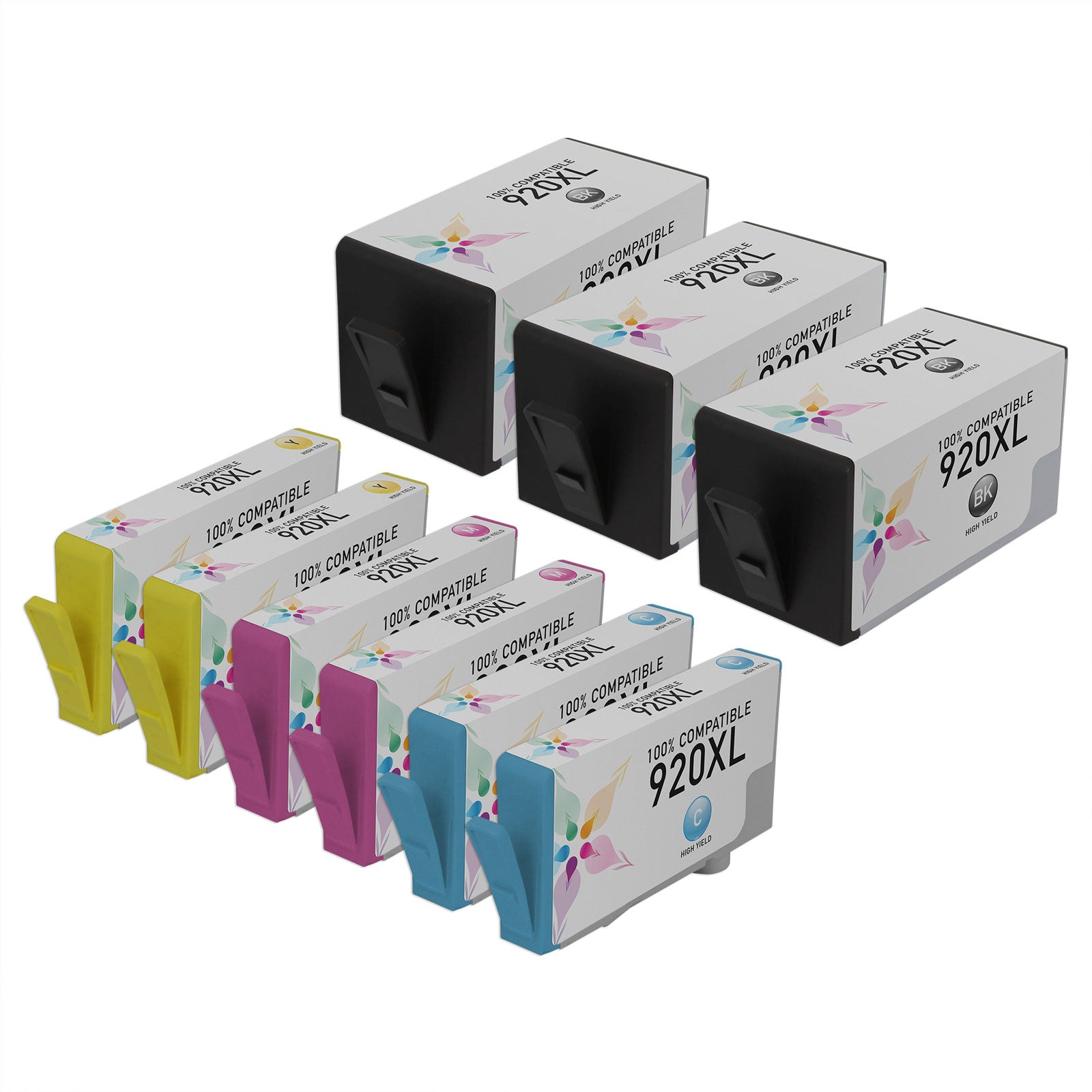Set of 9 Remanufactured HP 920XL Multi Ink Cartridges