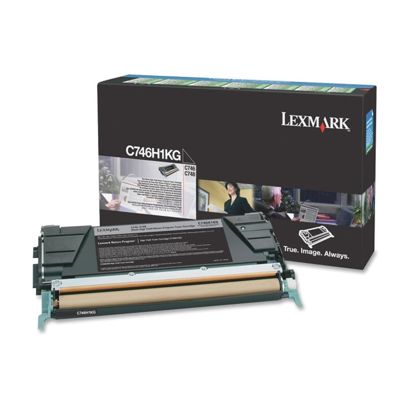 OEM Lexmark C748H1KG High-Yield Black Toner Cartridge (12,000 Pages)