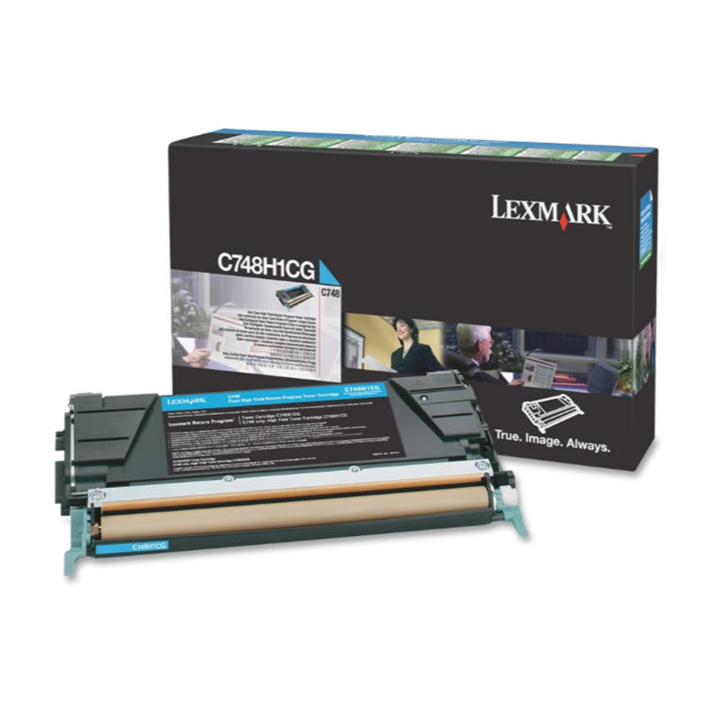 OEM Lexmark C748H1CG High-Yield Cyan Laser Toner Cartridge (10,000 Pages)