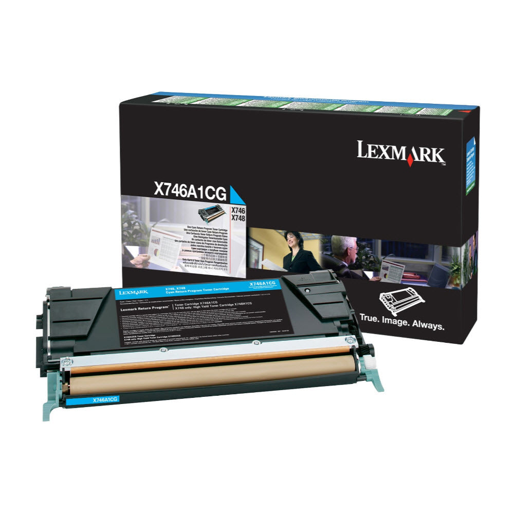 OEM Lexmark X746A1CG Cyan Laser Toner Cartridge (7,000 Pages)