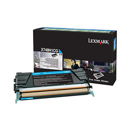 OEM Lexmark X748H1CG High-Yield Cyan Laser Toner Cartridge (10,000 Pages)