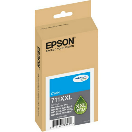 OEM Epson T711XXL (T711XXL220) Cyan Ink Cartridge (3,400 Pages)