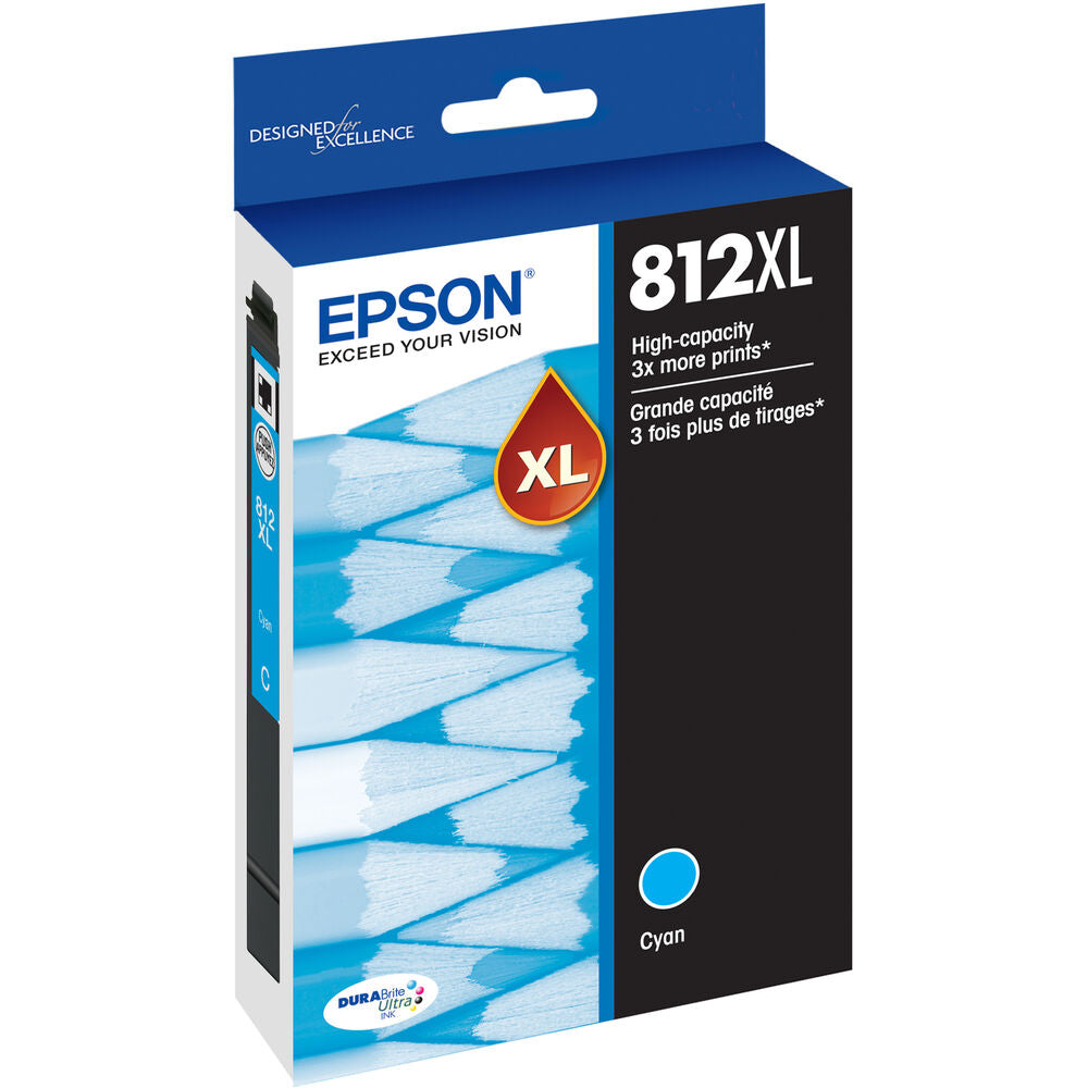 OEM Epson 812XL High Yield Cyan Ink Cartridge (1,100 Pages)