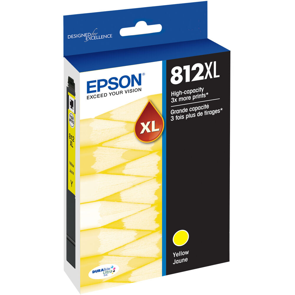 OEM Epson 812XL High Yield Yellow Ink Cartridge (1,100 Pages)