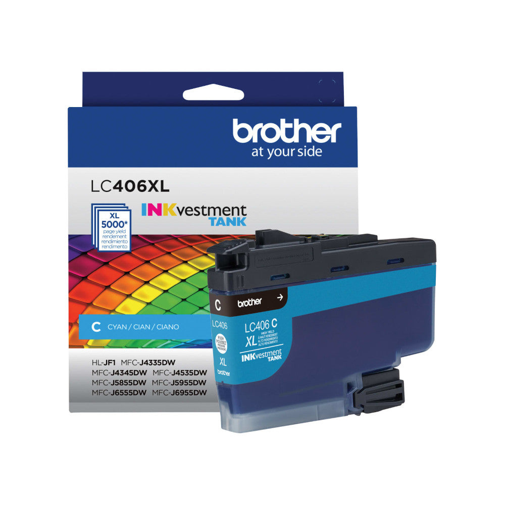OEM Brother LC406XLC High Yield Cyan Ink Cartridge (5,000 Pages)