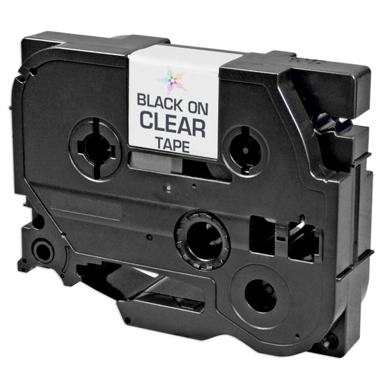 Compatible Brother TZe141 Black on Clear Tape - 0.7 in x 26.2 ft (18 mm x 8 m)