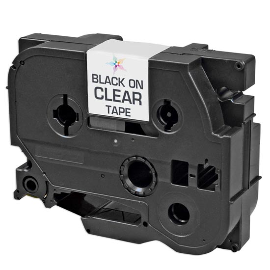 Compatible Brother TZe151 Black on Clear Tape - 0.94 in x 26.2 ft (24 mm x 8 m)