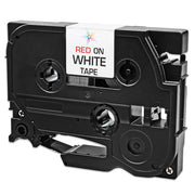 Compatible Brother TZe232 Red on White Tape - 0.47 in x 26.2 ft (12 mm x 8 m)