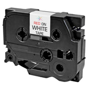 Compatible Brother TZe242 Red on White Tape - 0.7 in x 26.2 ft (18 mm x 8 m)