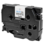 Compatible Brother TZe243 Blue on White Label Tape - 0.7 in x 26.2 ft (18 mm x 8 m)