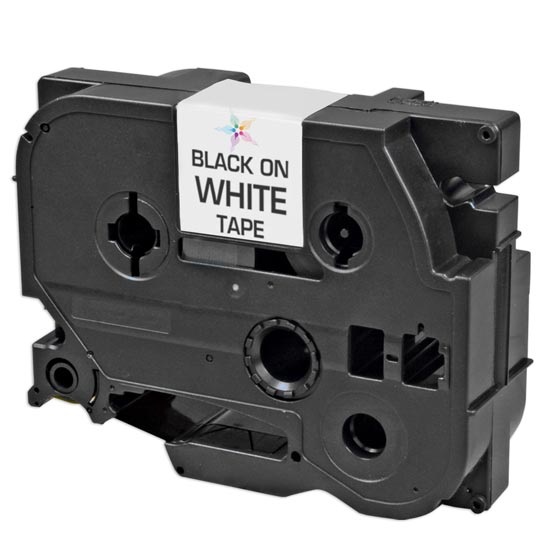 Compatible Brother TZe251 Black on White Tape - 0.94 in x 26.2 ft (24 mm x 8 m)
