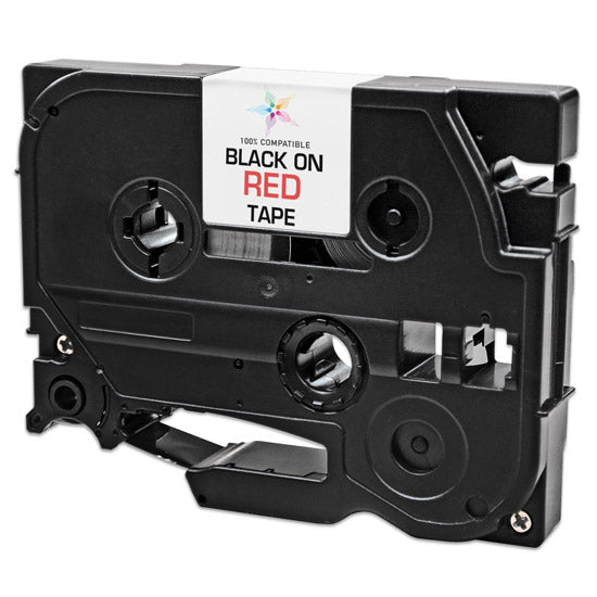 Compatible Brother TZe421 Black on Red Tape - 0.35 in x 26.2 ft (9 mm x 8 m)