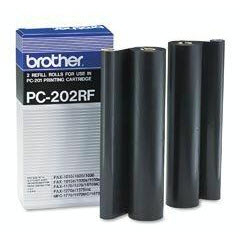 OEM Brother PC-202RF Black Thermal Fax Ribbon Rolls 2-Pack (900 Pages)