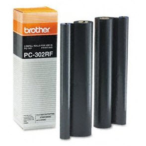 OEM Brother PC-302RF Black Printer Thermal Fax Ribbon Rolls 2-Pack