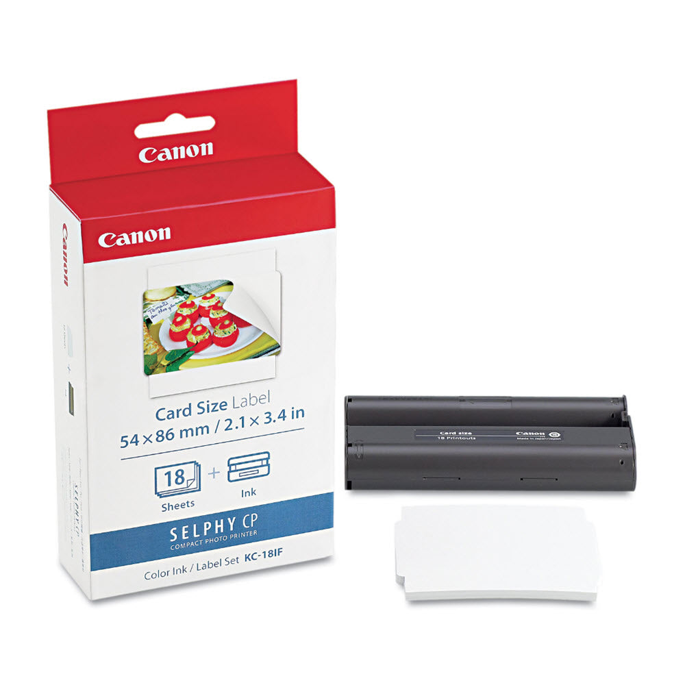 OEM Canon 7741A001 (KC-18IF) Color Ink Cartridge and Label Set