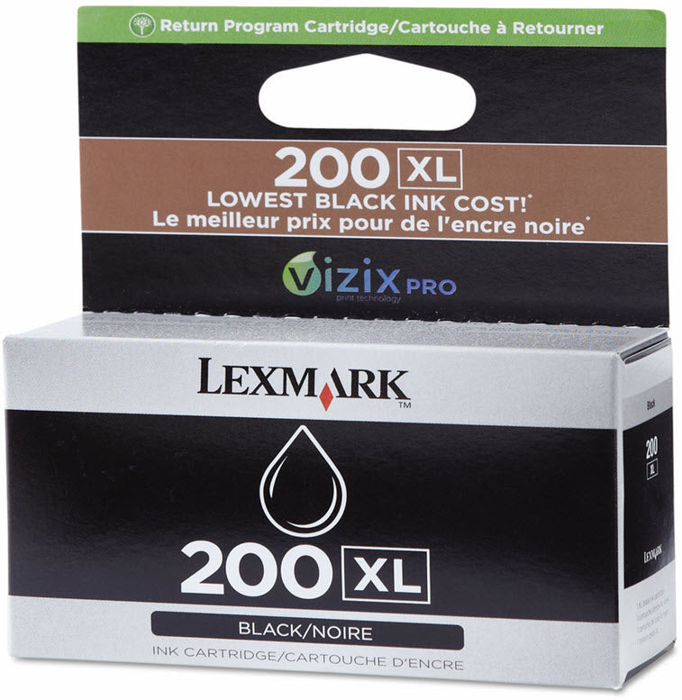 OEM Lexmark 14L0174 (200XL) High-Yield Black Ink Cartridge (2,500 Pages)