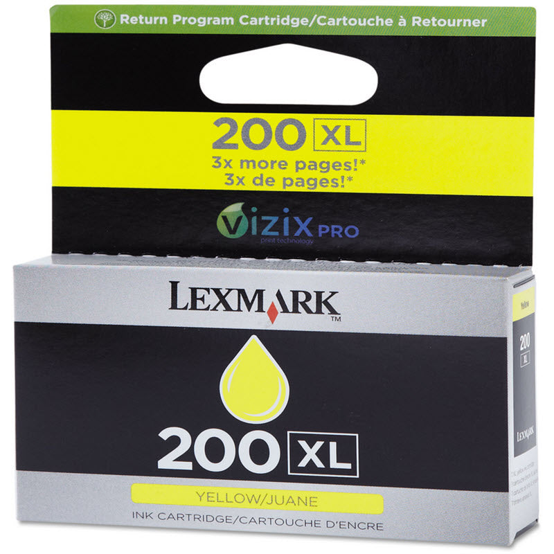 OEM Lexmark 14L0177 (200XL) High-Yield Yellow Ink Cartridge (1,600 Pages)