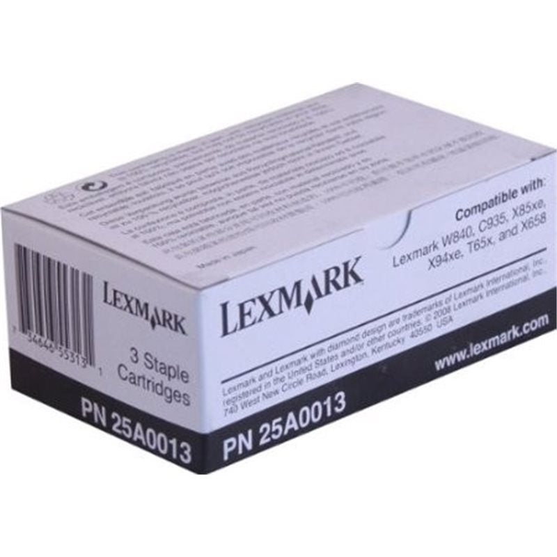 OEM Lexmark 25A0013 Staple Cartridge 3-Pack