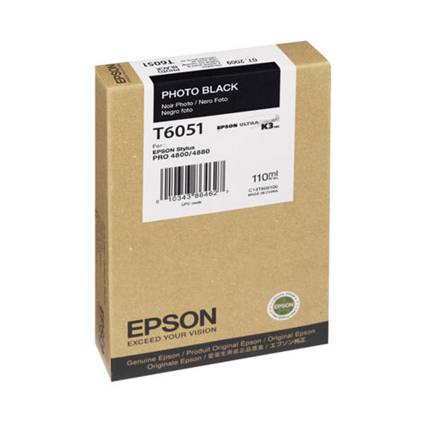 OEM Epson T605100 110 ml Photo Black Ink Cartridge