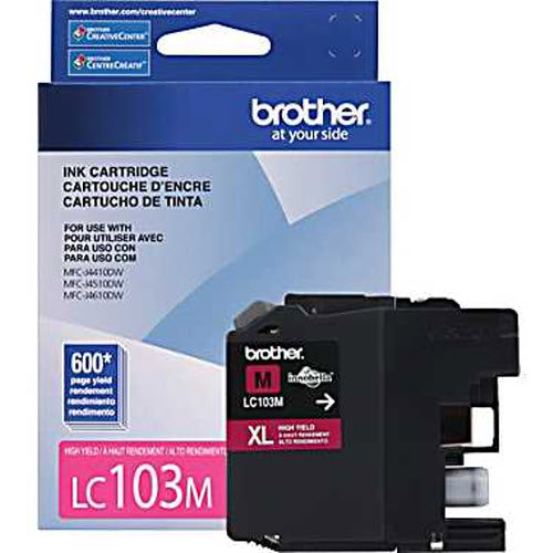 OEM Brother LC103M High-Yield Magenta Ink Cartridge (600 Pages)