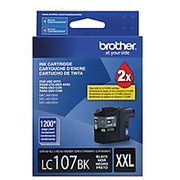 OEM Brother LC107BK Super High-Yield Black Ink Cartridge (1,200 Pages)