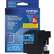 OEM Brother LC105C Super High-Yield Cyan Ink Cartridge (1,200 Pages)