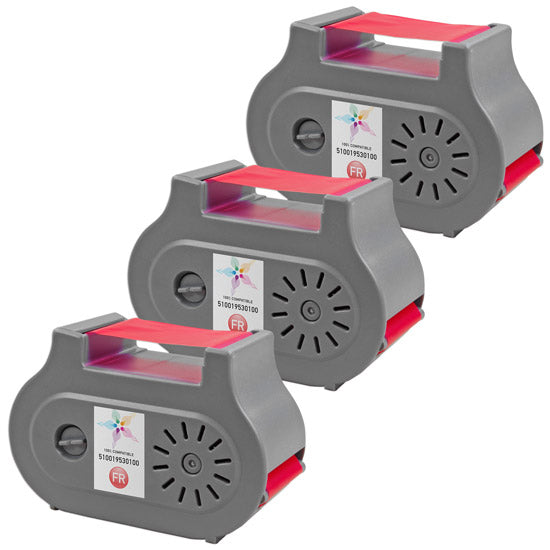 Compatible Replacement for Francotyp-Postalia 51-0019-5301-00 Red Inkjet Cartridge 3-Pack