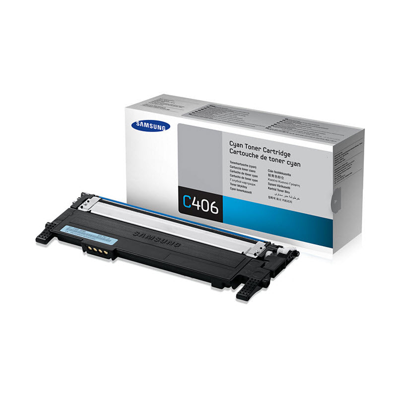 OEM Samsung CLT-C406S Cyan Laser Toner Cartridge (1,000 Pages)