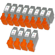 Set of 12 Compatible Canon BCI21 Ink Cartridges (8 Black, 4 Color)