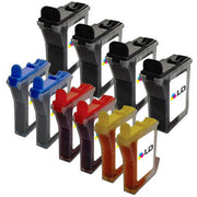Set of 10 Compatible Brother LC21 Ink Cartridges (4 Black, 2 Cyan, 2 Magenta, 2 Yellow)