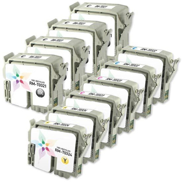 Set of 10 Remanufactured Epson C80 Ink Cartridges (Multi-Color)