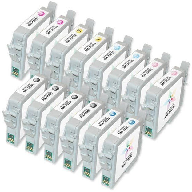 Set of 14 Remanufactured Epson T033 Ink Cartridges (Multi Color)