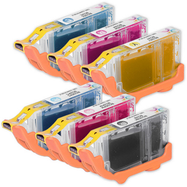 Compatible Canon BCI6 Set of 8 Ink Cartridges (1 Black, 1 Cyan, 1 Magenta, 1 Yellow, 1 Photo Cyan, 1 Photo Magenta, 1 Red, 1 Green)