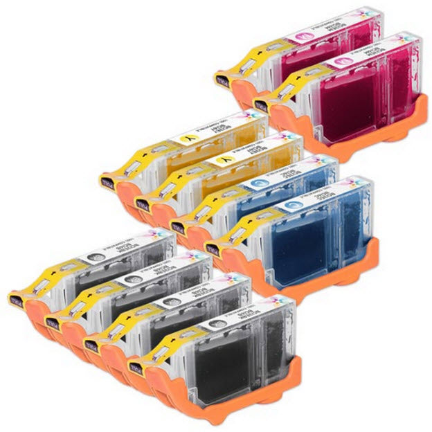 Compatible Canon i560 and Pixma iP3000 Set of 10 Ink Cartridges (Multi Color)