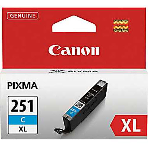 OEM Canon 6449B001 (CLI-251XL) High-Yield Cyan Ink Cartridge (660 Pages)