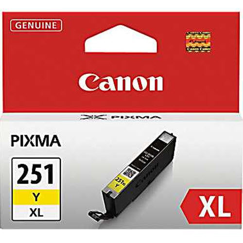 OEM Canon 6451B001 (CLI-251XL) High-Yield Yellow Ink Cartridge (660 Pages)