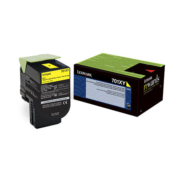 OEM Lexmark 70C1XY0 (701XY) Extra High-Yield Yellow Laser Toner Cartridge (4,000 Pages)