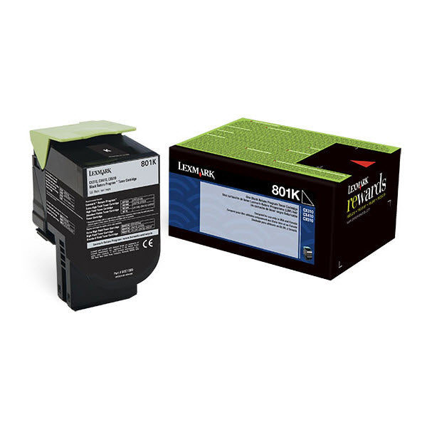OEM Lexmark 80C10K0 (801K) Black Laser Toner Cartridge (1,000 Pages)