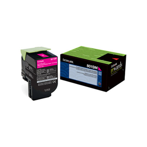 OEM Lexmark 80C1SM0 (801SM) Magenta Laser Toner Cartridge (2,000 Pages)